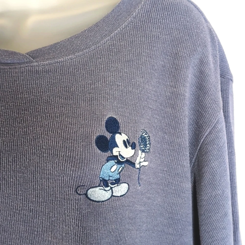 Women's Rare Vintage 90's Disney Mickey 3 Front Pockets Long Sleeve Shirt Size L